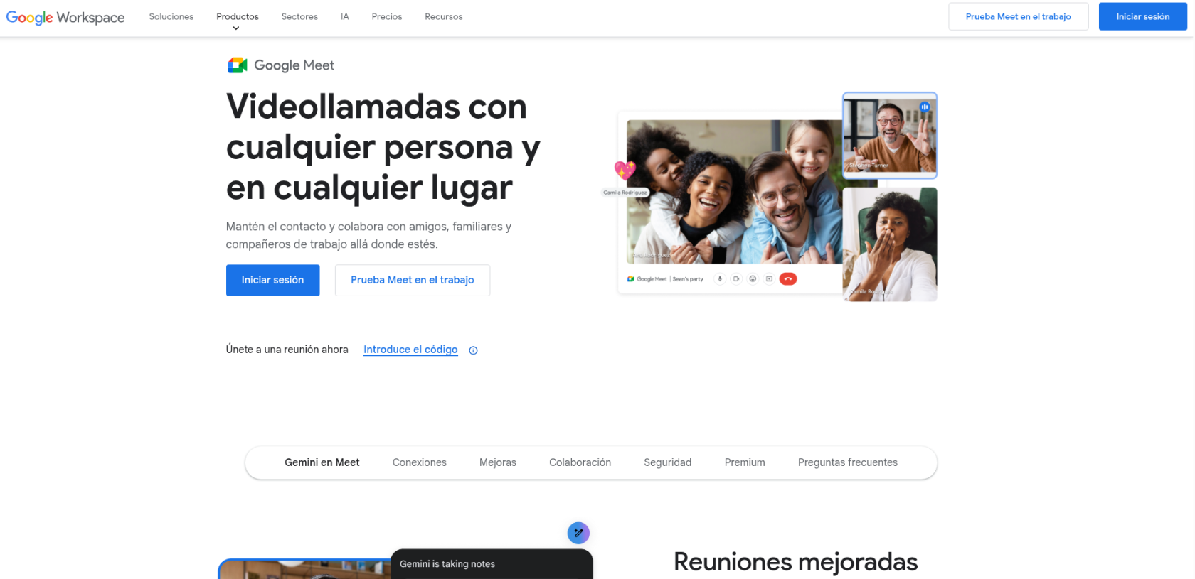 Inicio Google Meet